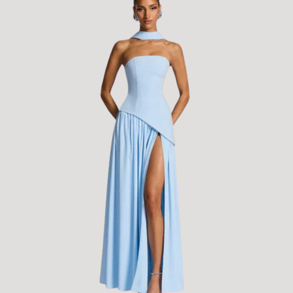 Elegant Strapless Pleated Maxi Dress for Prom and Evening Events 14