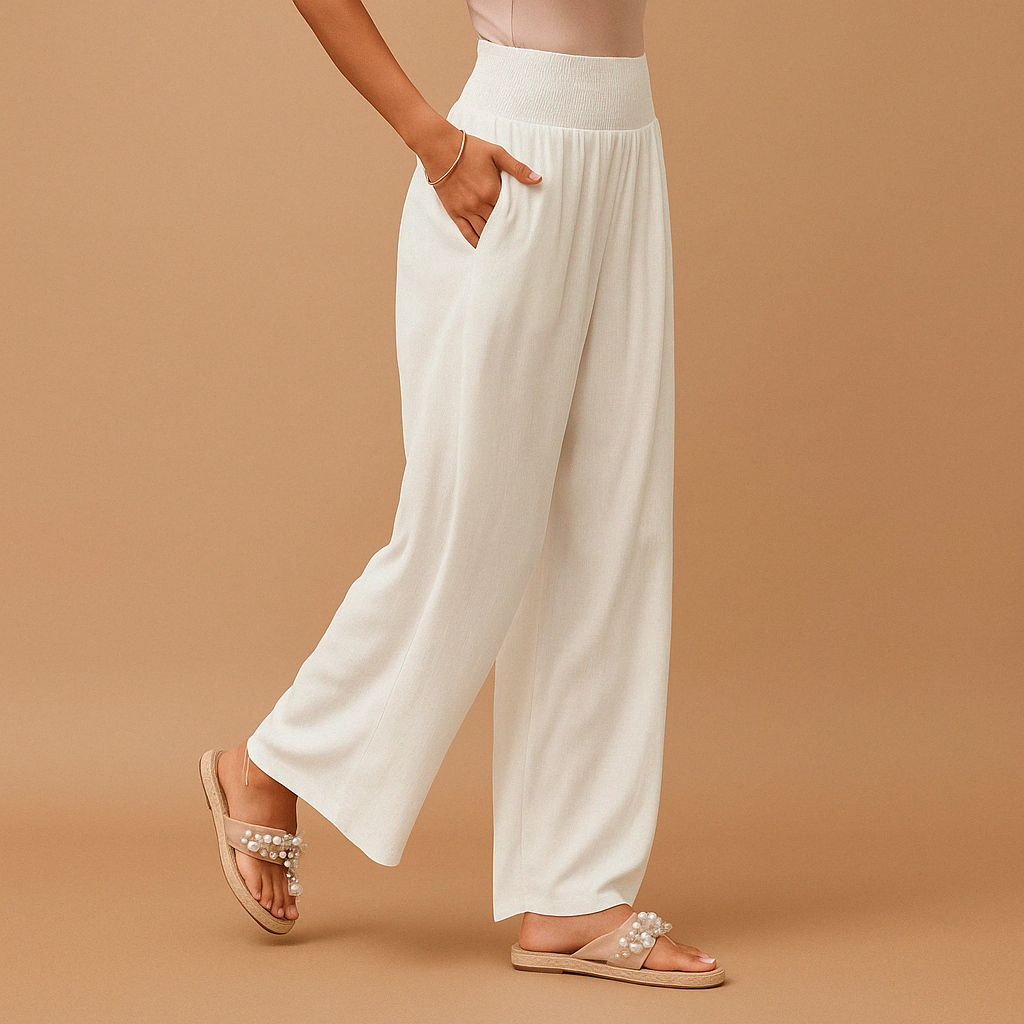 Women's Linen Pants High Waisted Straight Leg