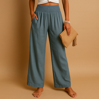 Women's Linen Pants High Waisted Straight Leg