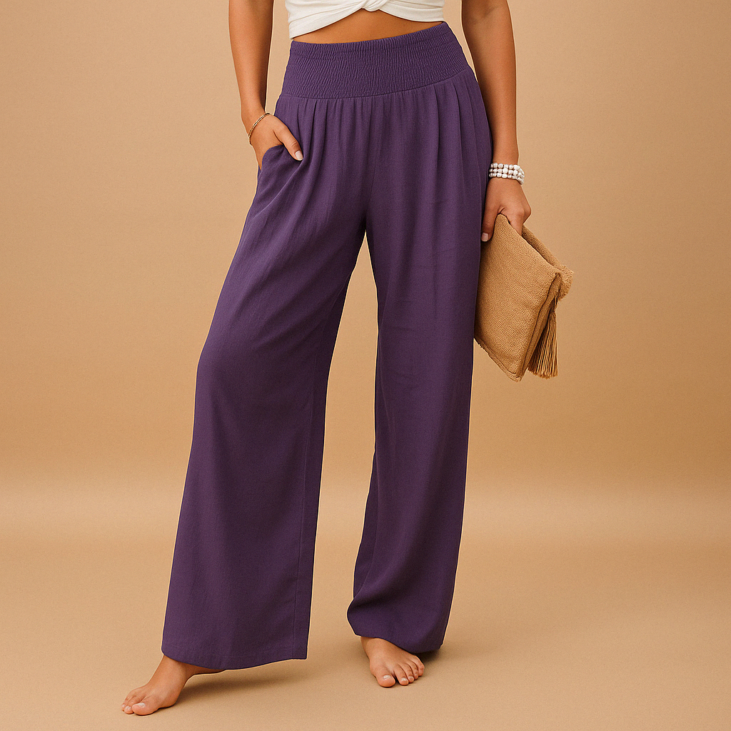 Women's Linen Pants High Waisted Straight Leg