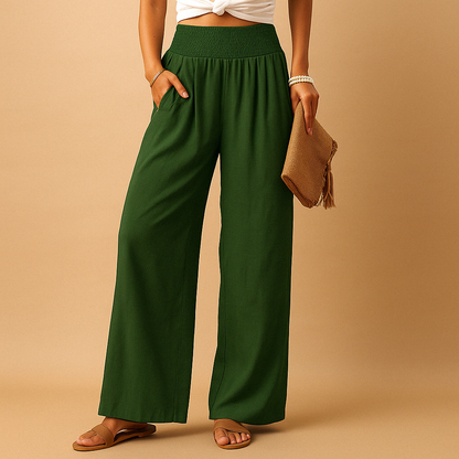 Women's Linen Pants High Waisted Straight Leg