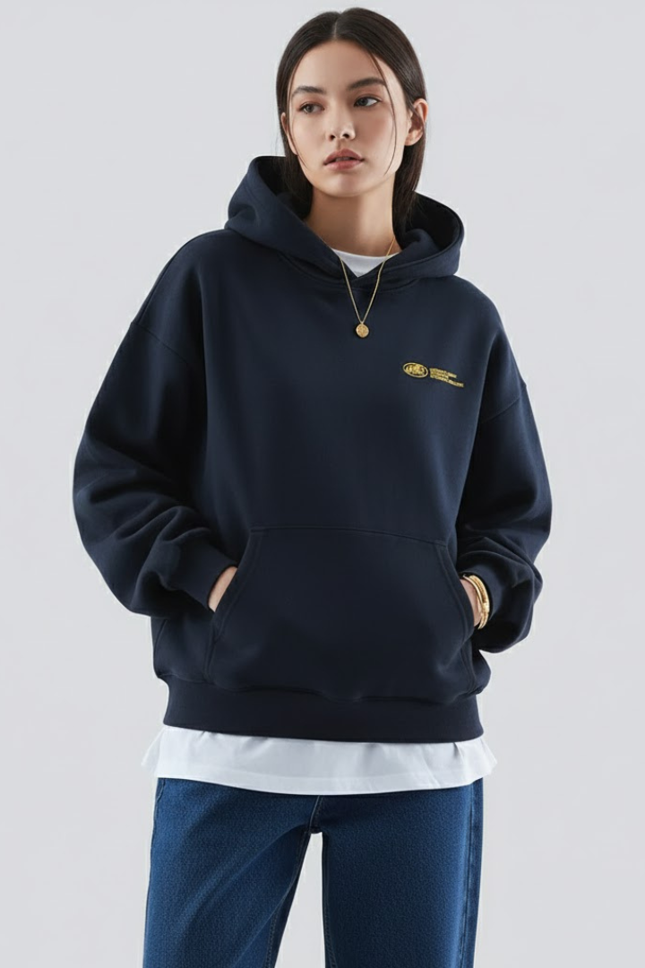 Women's Fleece Hoodie – Graphic Chest Print, Pocket