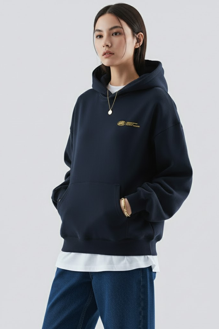Women's Fleece Hoodie – Graphic Chest Print, Pocket