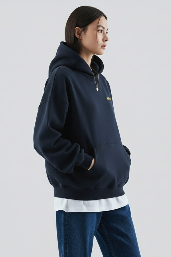 Women's Fleece Hoodie – Graphic Chest Print, Pocket