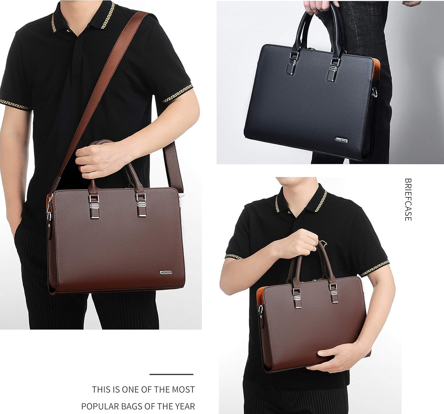 Genuine Leather Multi-Compartment Business Briefcase for Professionals 8