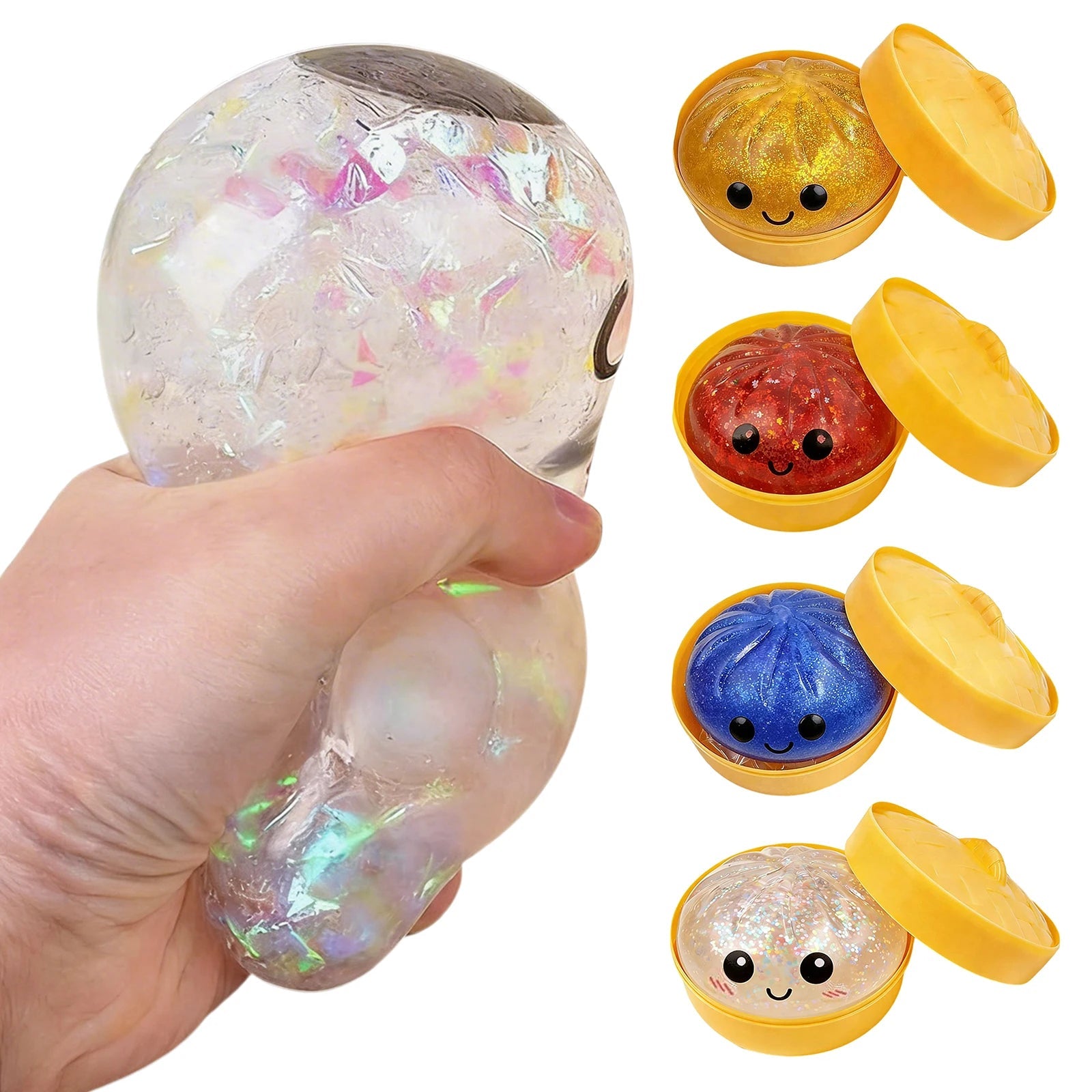 Glitter Bun Fidget Toy Kawaii Dumpling Squeeze Dough Ball Desk Toy Viral Fall 2026 Gift Stress Relief 2