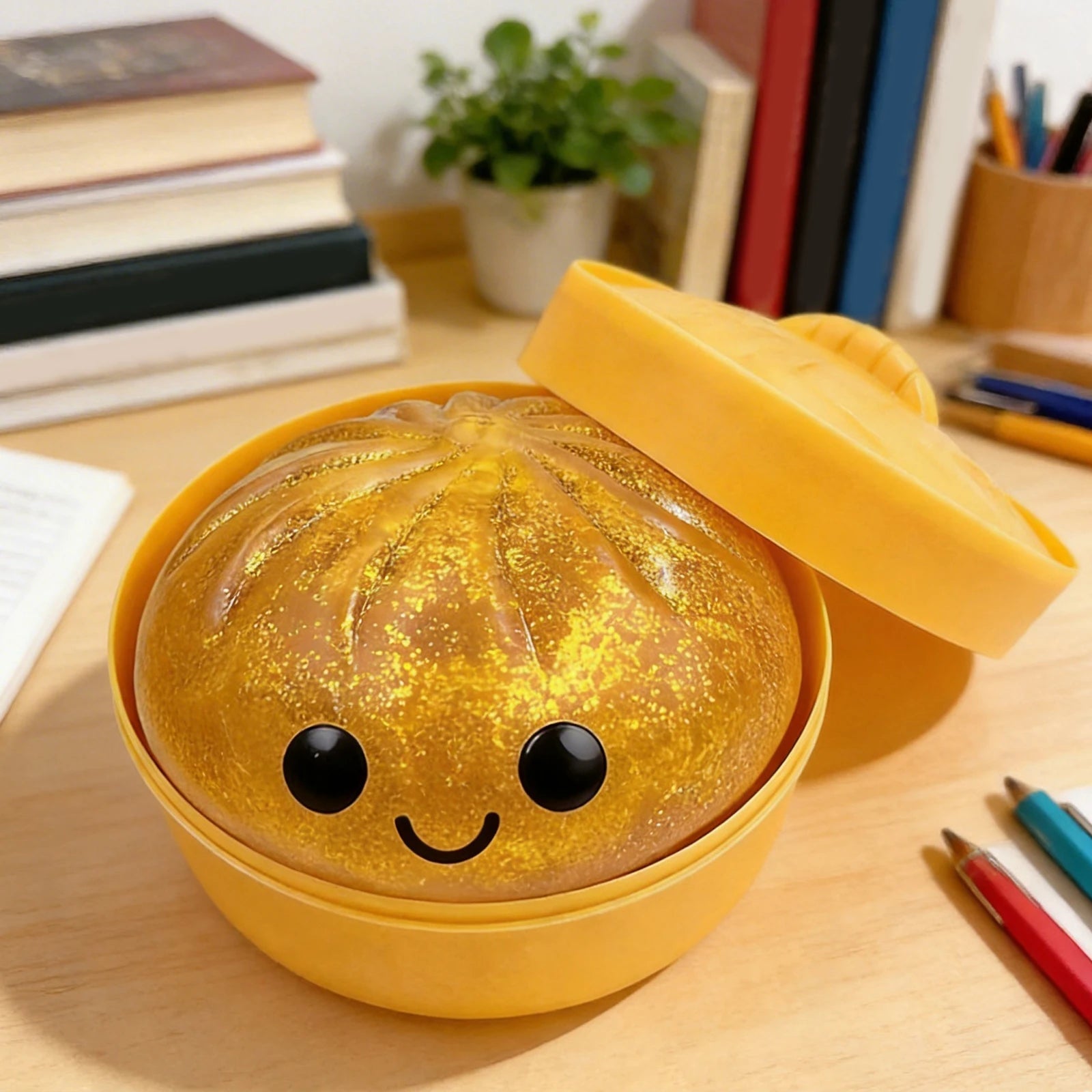 Glitter Bun Fidget Toy Kawaii Dumpling Squeeze Dough Ball Desk Toy Viral Fall 2026 Gift Stress Relief 5