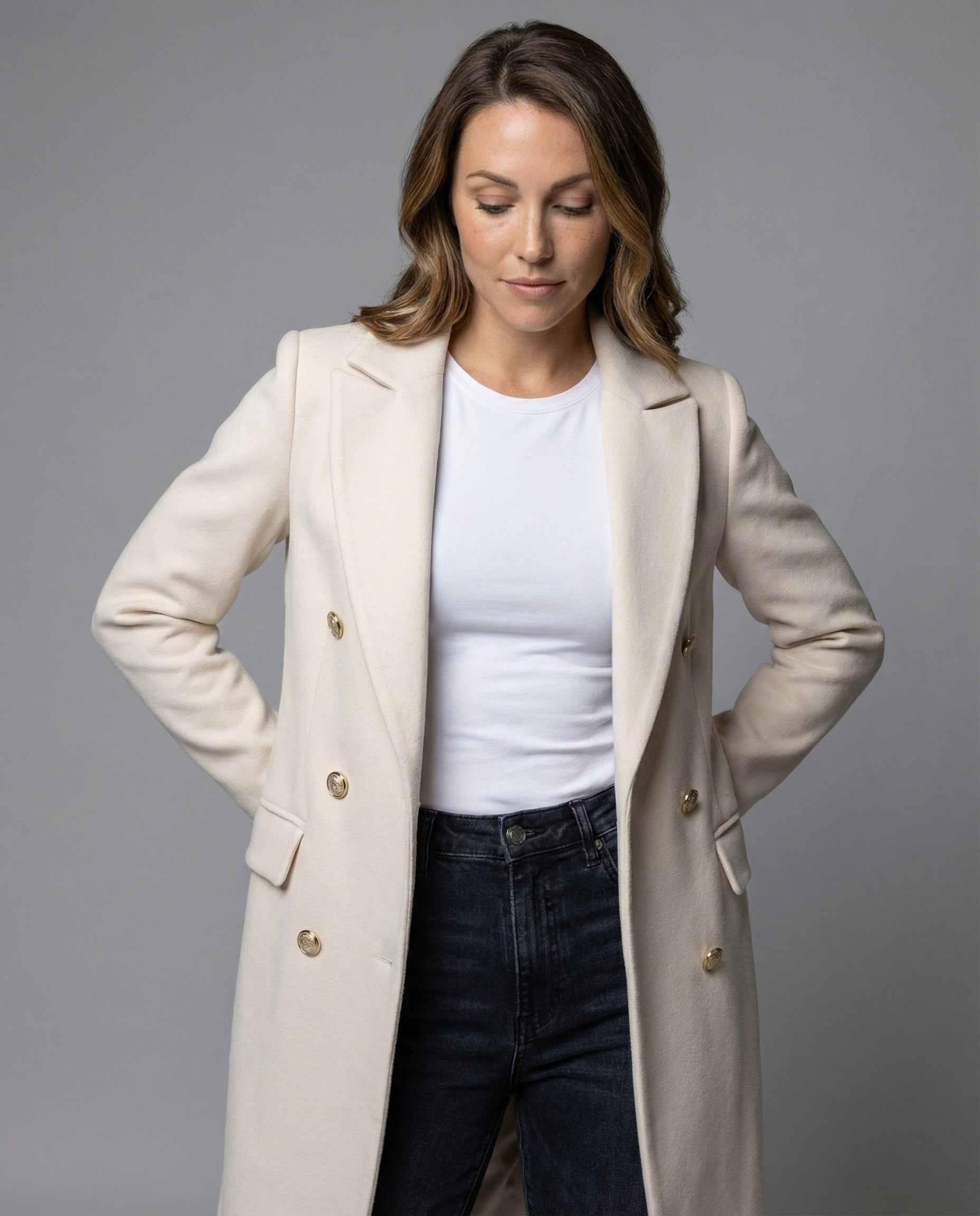 Helena | Women's Double Breasted Wool Coat Longline 3