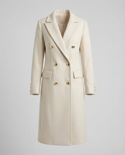 Helena | Women's Double Breasted Wool Coat Longline 5