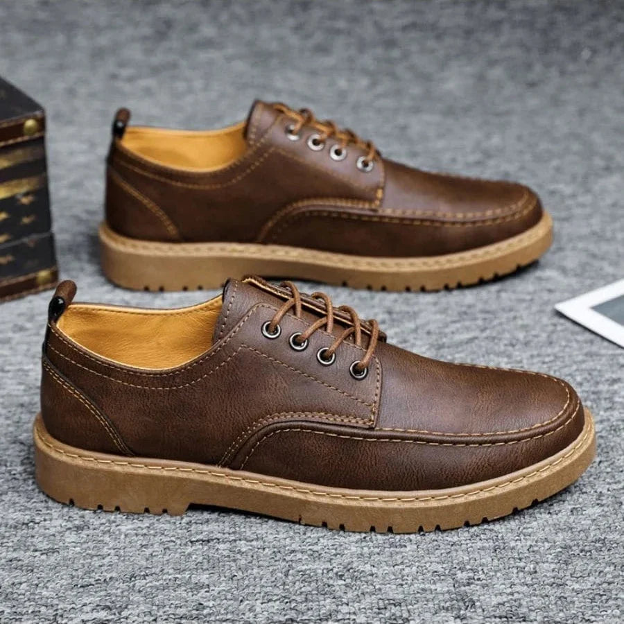 Men's Derby Shoes with Stitch Detail and Lug Sole