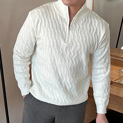 Men's Quarter-Zip Cable Knit Sweater