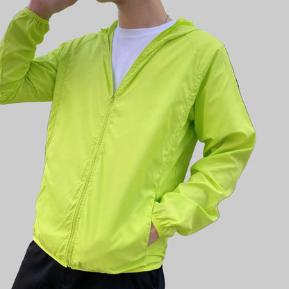Men's Hooded Zip-Up Jacket with Side Pockets