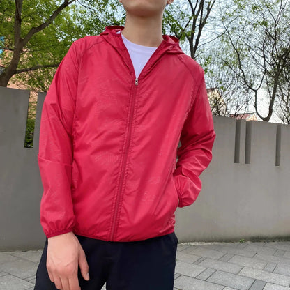 Men's Hooded Zip-Up Jacket with Side Pockets