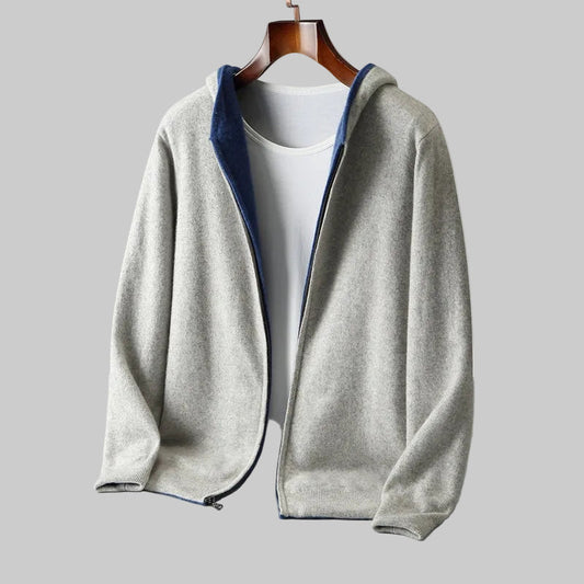 Men's Hooded Cardigan – Zip-Up, Knit