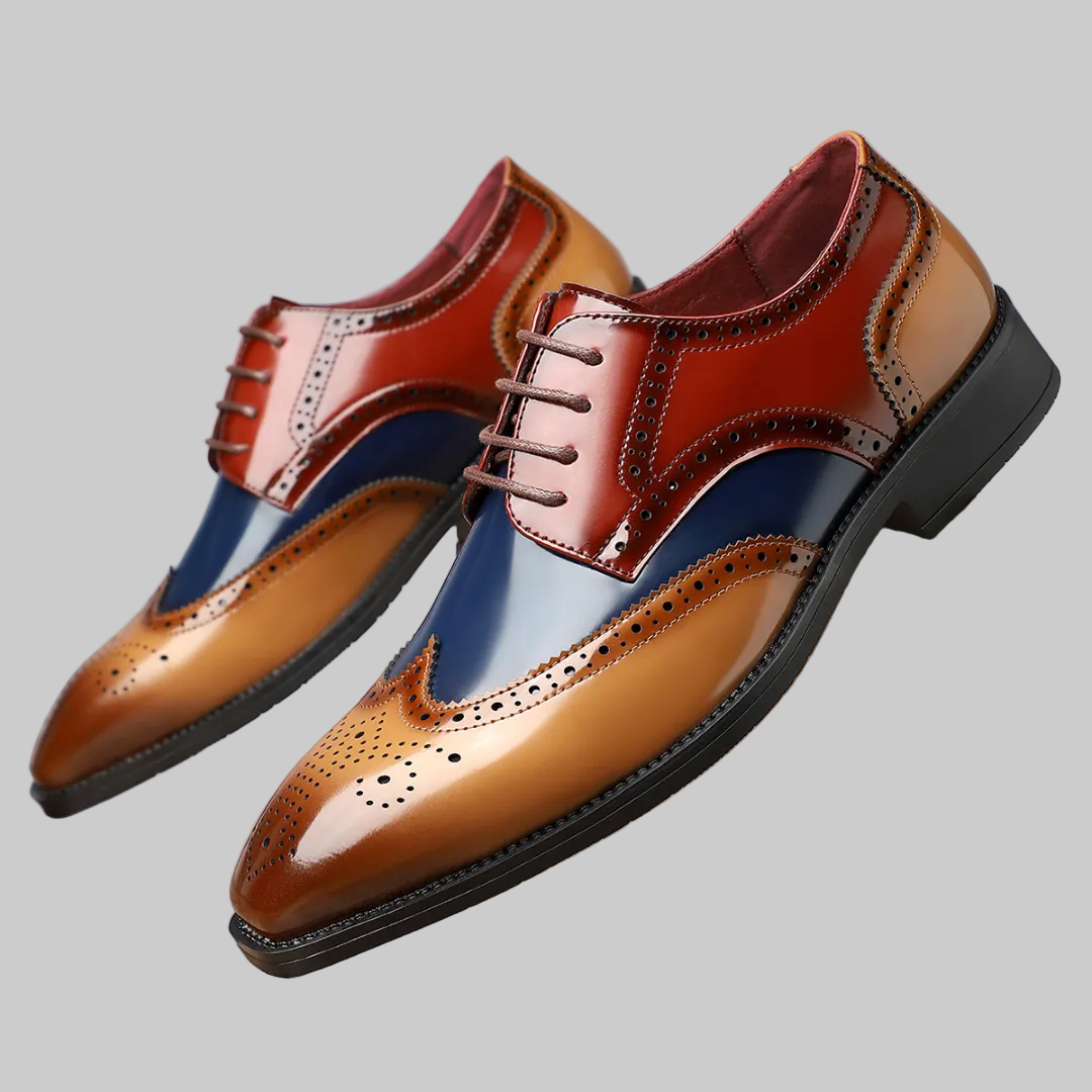 Men's Wingtip Oxford Shoes with Brogue Details