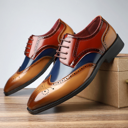 Men's Wingtip Oxford Shoes with Brogue Details