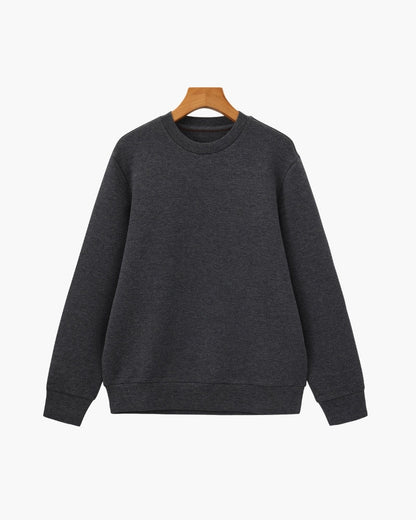 Men's Crew Neck Pullover Sweater with Ribbed Cuffs