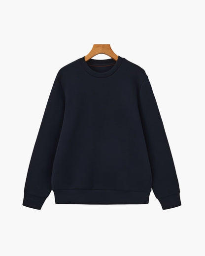 Men's Crew Neck Pullover Sweater with Ribbed Cuffs