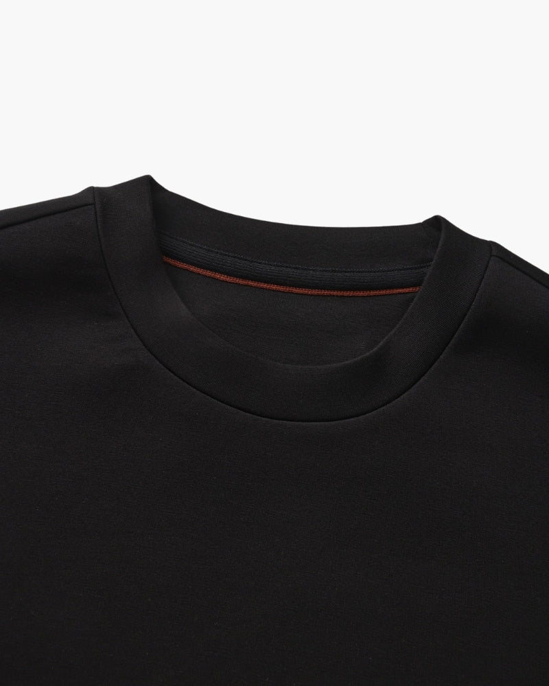 Men's Crew Neck Pullover Sweater with Ribbed Cuffs
