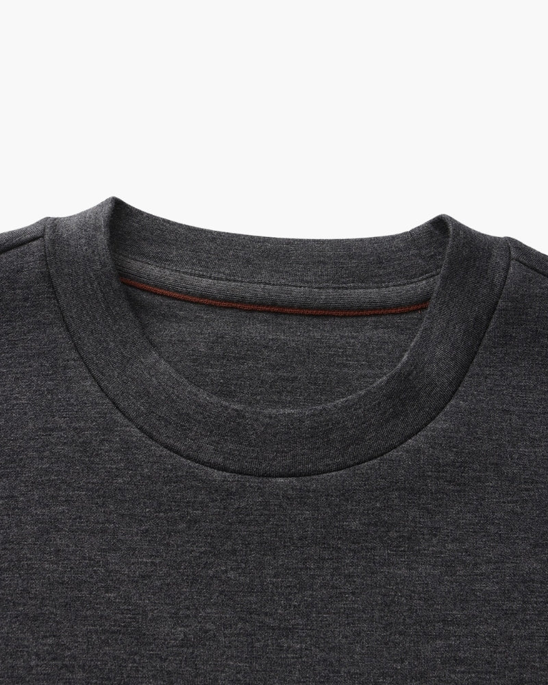 Men's Crew Neck Pullover Sweater with Ribbed Cuffs
