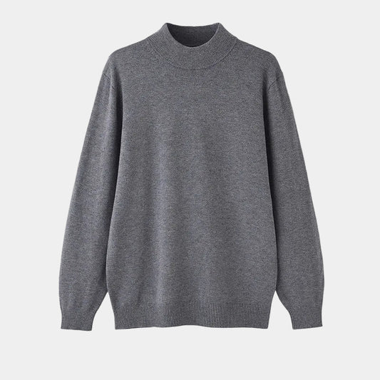 Men's Knit Sweater – Mock Neck Long Sleeve