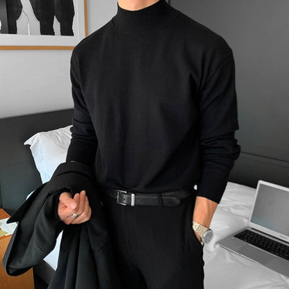 Men's Long Sleeve Mock Neck Knit Sweater