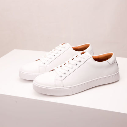 Men's Low-Top Lace-Up Sneakers with Flat Sole