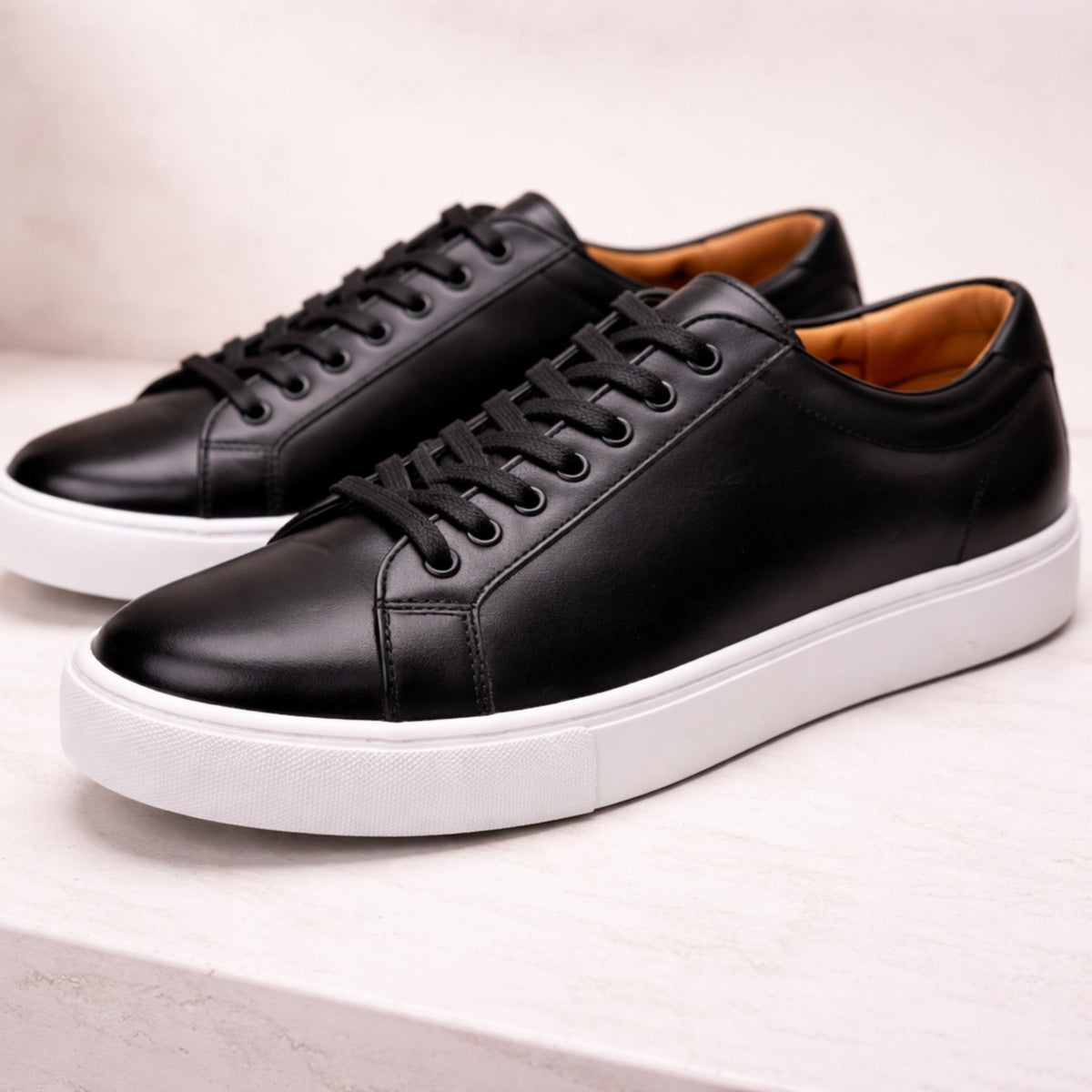 Men's Low-Top Lace-Up Sneakers with Flat Sole