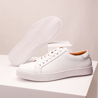 Men's Low-Top Lace-Up Sneakers with Flat Sole