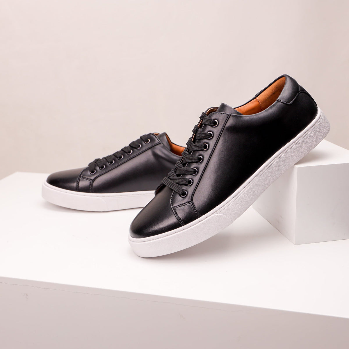Men's Low-Top Lace-Up Sneakers with Flat Sole