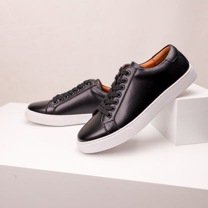 Men's Low-Top Lace-Up Sneakers with Flat Sole