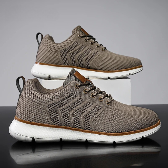 Men's Breathable Knit Lace-Up Sneakers