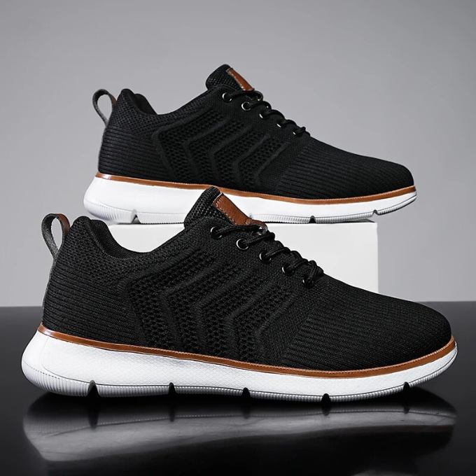 Men's Breathable Knit Lace-Up Sneakers