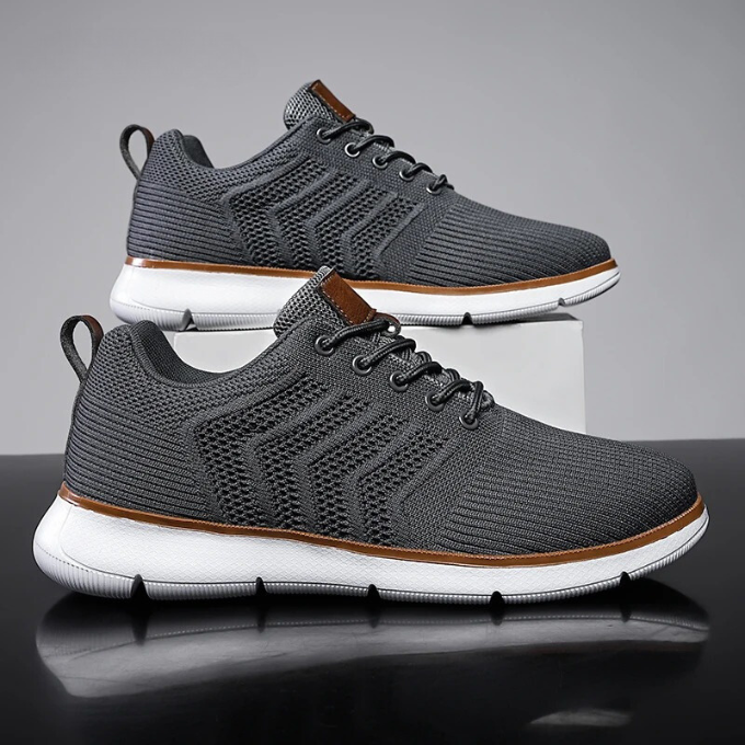 Men's Breathable Knit Lace-Up Sneakers