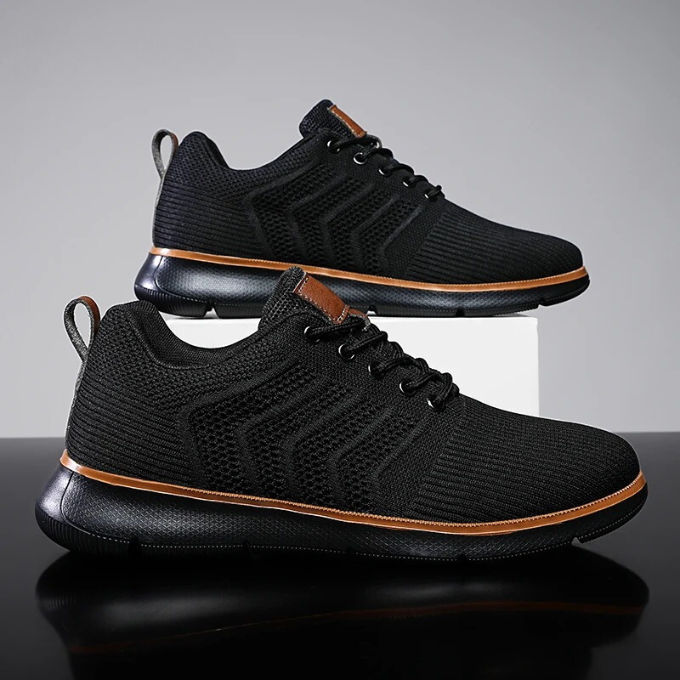 Men's Breathable Knit Lace-Up Sneakers