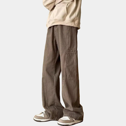 Men's Wide-Leg Denim Jeans with Side Pocket