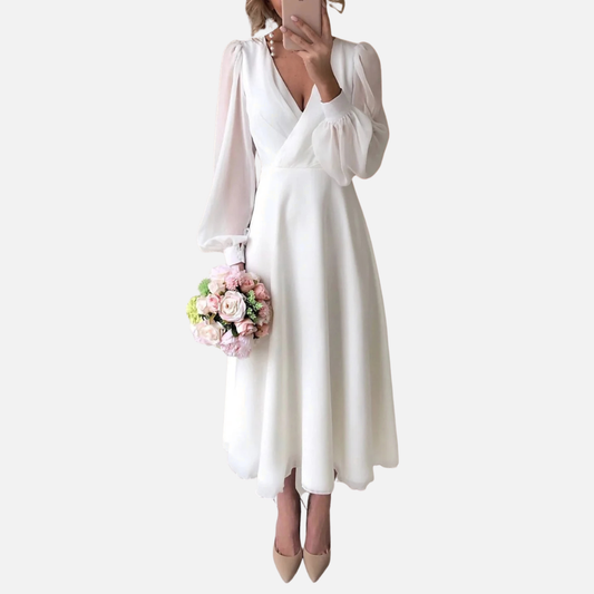 Women's Chiffon Wedding Guest Midi Dress