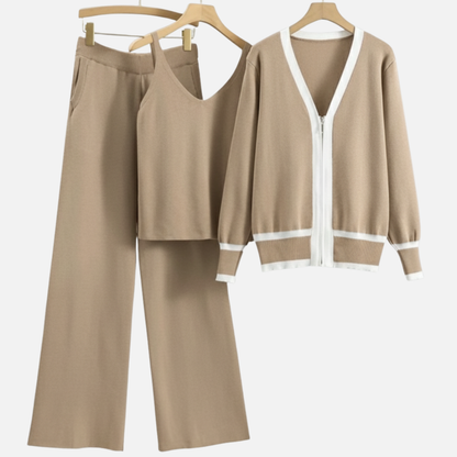 Women’s Elegant Knit 3-Piece Lounge Set – Wide Fit