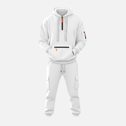 Men’s Two-Piece Tracksuit Set Casual Hoodie & Cargo Joggers