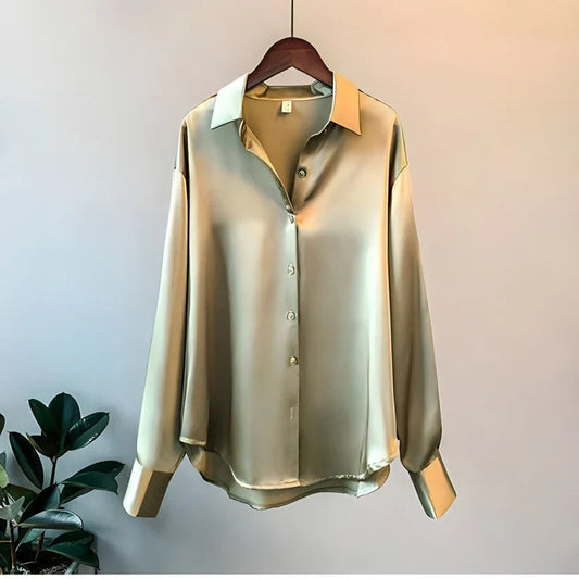 Jade | Women's Silk Long Sleeve Button-Down Blouse