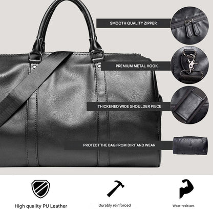 Large-Capacity Leather Travel Duffel – Lightweight & Durable Carry-On Bag 2