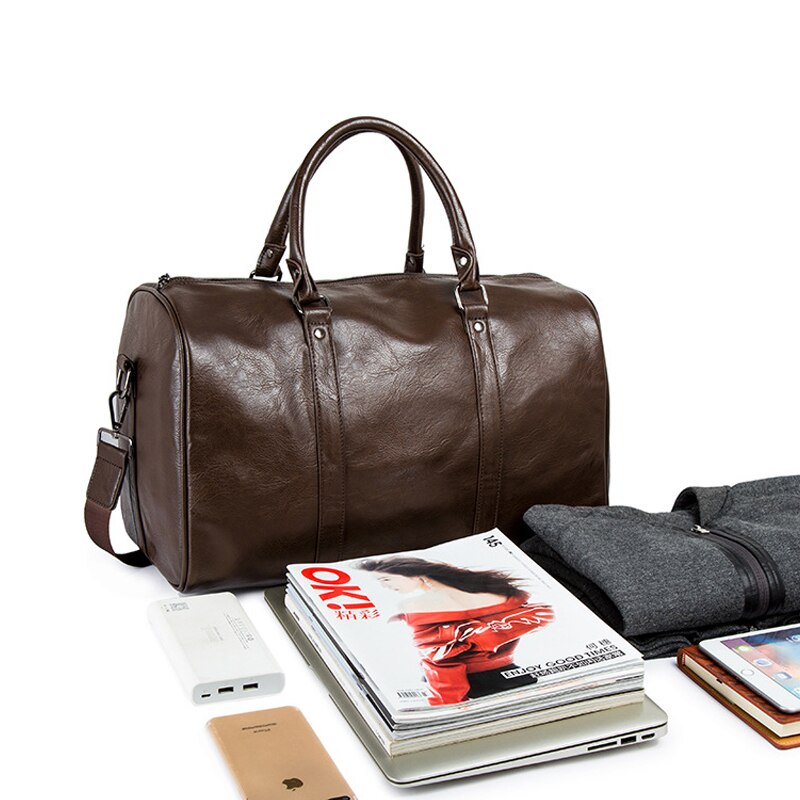 Large-Capacity Leather Travel Duffel – Lightweight & Durable Carry-On Bag 8