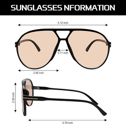 Lightweight unisex aviator sunglasses – oversized square lenses, lightweight frame, for summer 2025 3