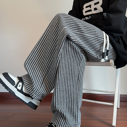 Women's Wide-Leg Pants – Herringbone, Drawstring