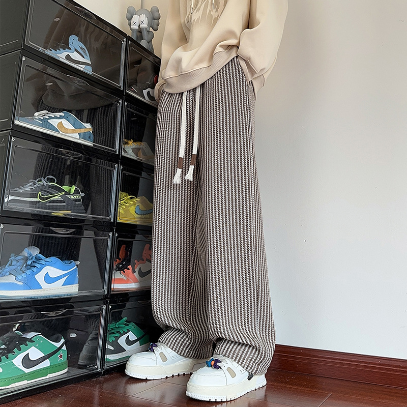 Women's Wide-Leg Sweatpants – Herringbone, Drawstring