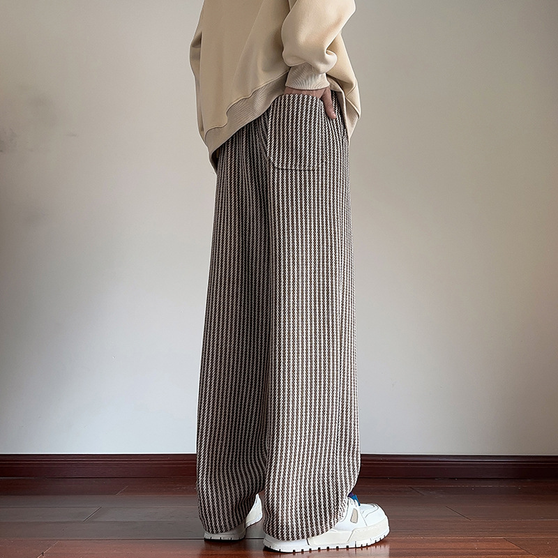 Women's Wide-Leg Sweatpants – Herringbone, Drawstring