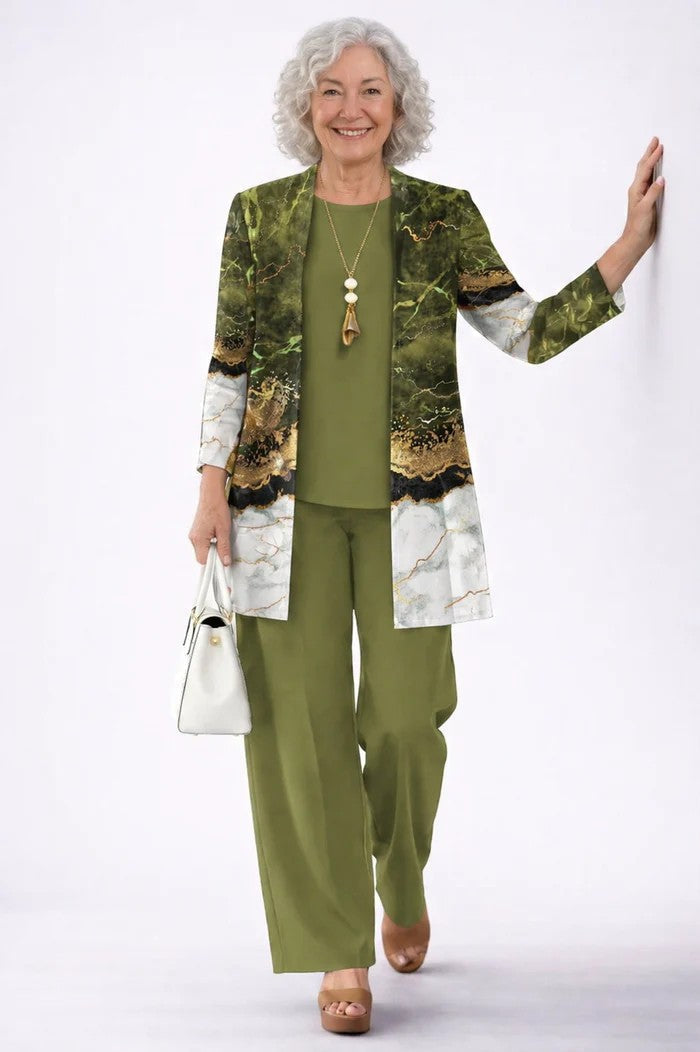 Margaret 3-Piece Set | Lightweight Relaxed Fit, Printed Trousers 11