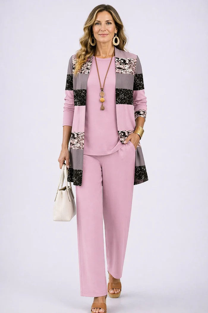 Margaret 3-Piece Set | Lightweight Relaxed Fit, Printed Trousers 5