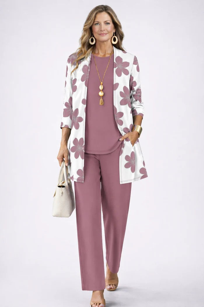 Margaret 3-Piece Set | Lightweight Relaxed Fit, Printed Trousers 9