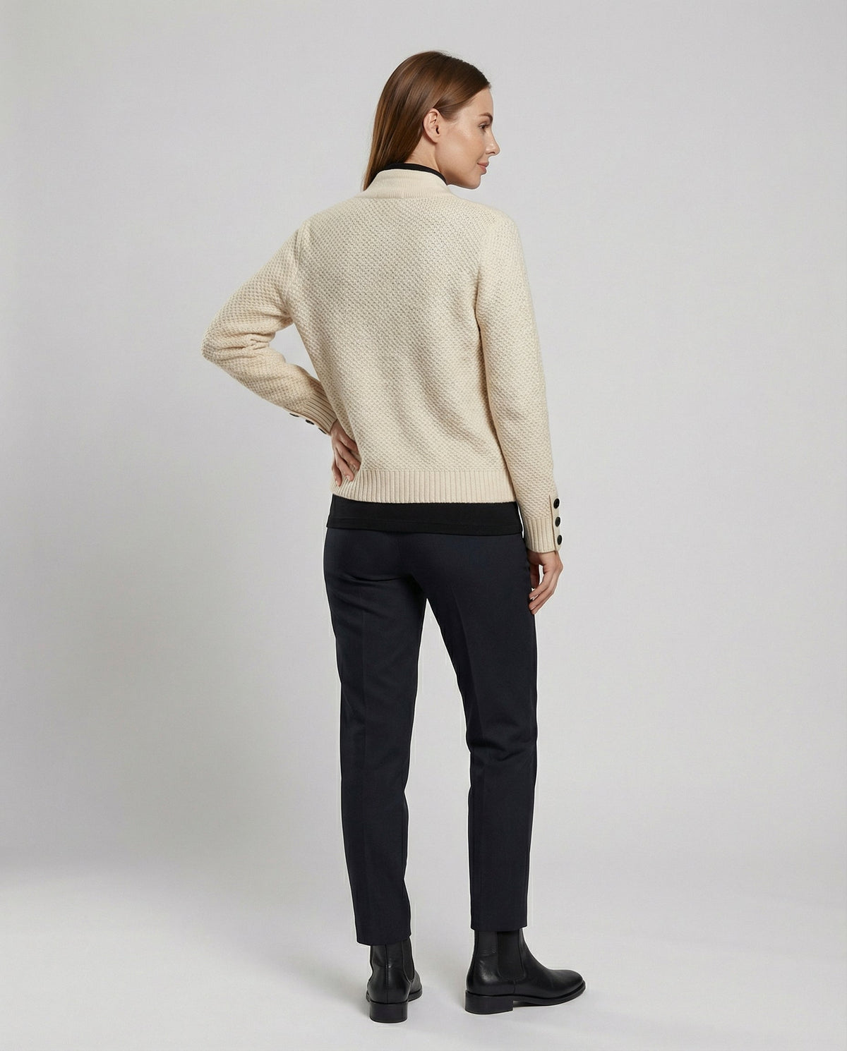 Women's Cashmere Cardigan – Button Front, Honeycomb Knit